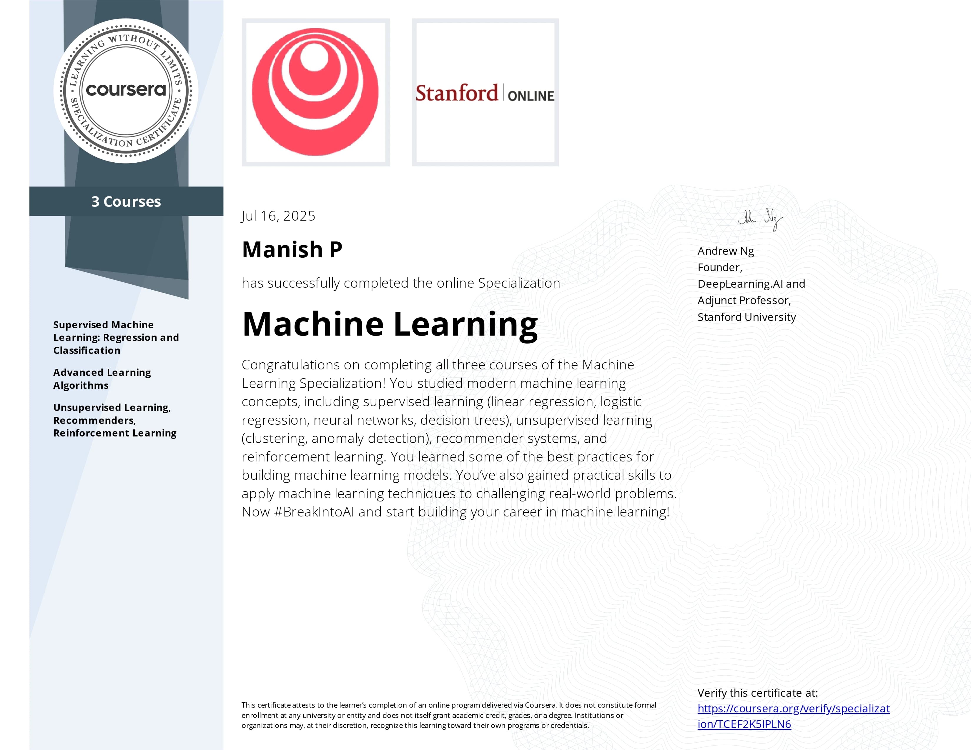 Machine Learning Specialization
